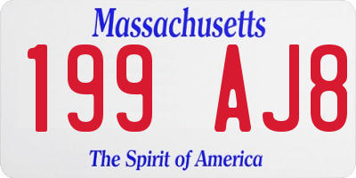 MA license plate 199AJ8