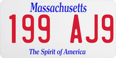 MA license plate 199AJ9