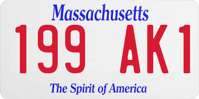 MA license plate 199AK1