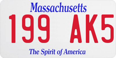 MA license plate 199AK5