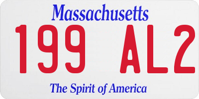 MA license plate 199AL2