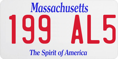 MA license plate 199AL5