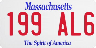 MA license plate 199AL6