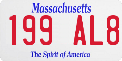 MA license plate 199AL8