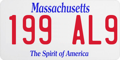 MA license plate 199AL9