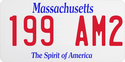 MA license plate 199AM2
