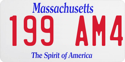 MA license plate 199AM4