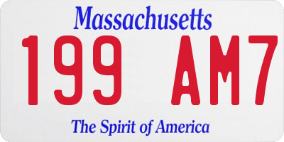 MA license plate 199AM7