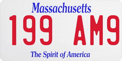 MA license plate 199AM9