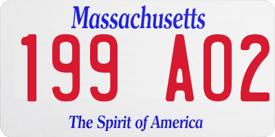 MA license plate 199AO2