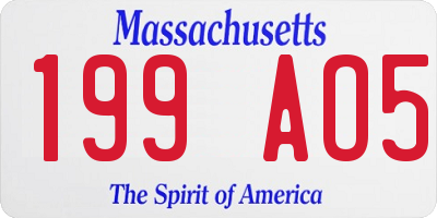 MA license plate 199AO5