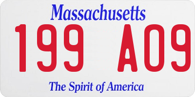 MA license plate 199AO9