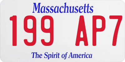 MA license plate 199AP7