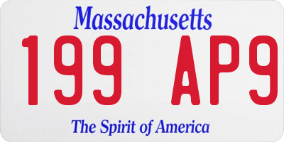 MA license plate 199AP9