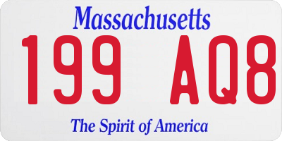 MA license plate 199AQ8