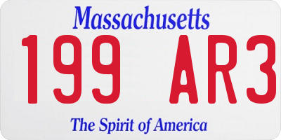 MA license plate 199AR3