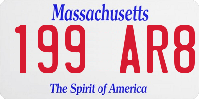 MA license plate 199AR8