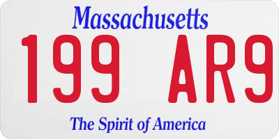MA license plate 199AR9