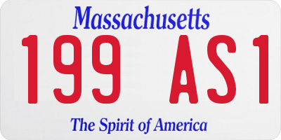 MA license plate 199AS1