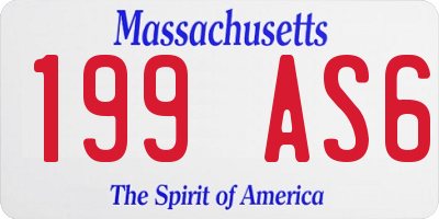 MA license plate 199AS6