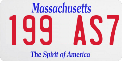 MA license plate 199AS7