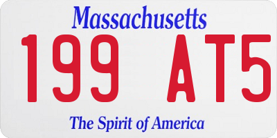 MA license plate 199AT5