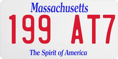 MA license plate 199AT7
