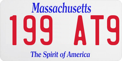 MA license plate 199AT9