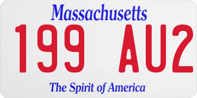 MA license plate 199AU2