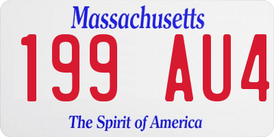 MA license plate 199AU4