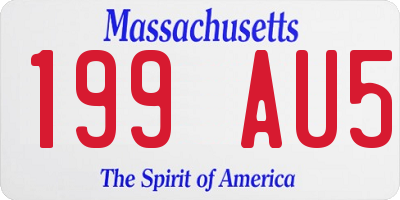 MA license plate 199AU5
