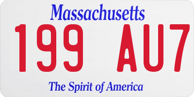 MA license plate 199AU7