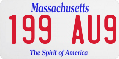 MA license plate 199AU9