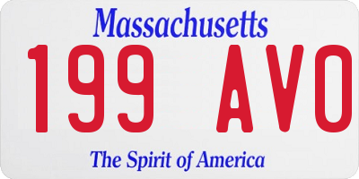 MA license plate 199AV0