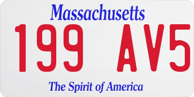 MA license plate 199AV5