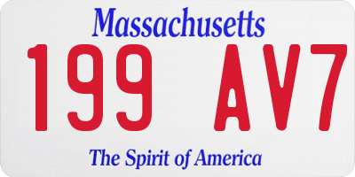 MA license plate 199AV7