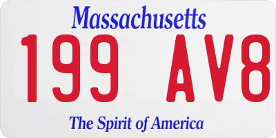 MA license plate 199AV8