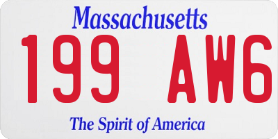 MA license plate 199AW6