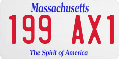 MA license plate 199AX1