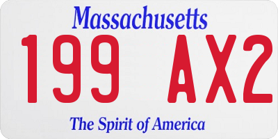 MA license plate 199AX2