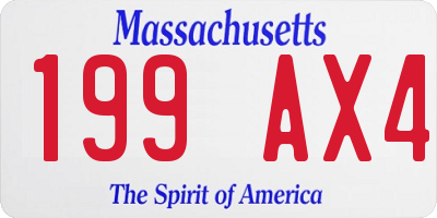 MA license plate 199AX4