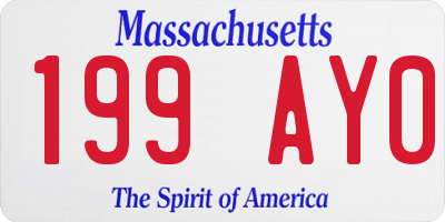 MA license plate 199AY0