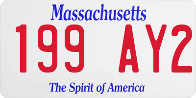MA license plate 199AY2