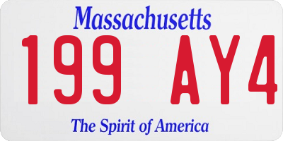 MA license plate 199AY4