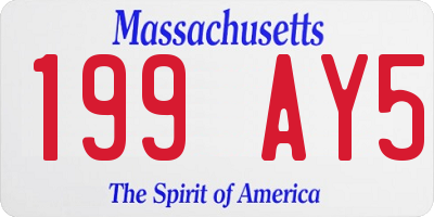 MA license plate 199AY5