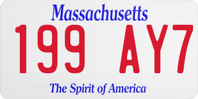 MA license plate 199AY7