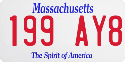 MA license plate 199AY8