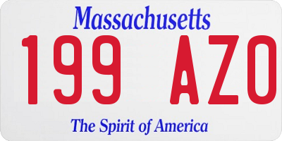 MA license plate 199AZ0