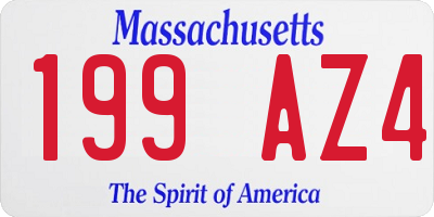 MA license plate 199AZ4