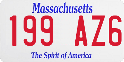 MA license plate 199AZ6